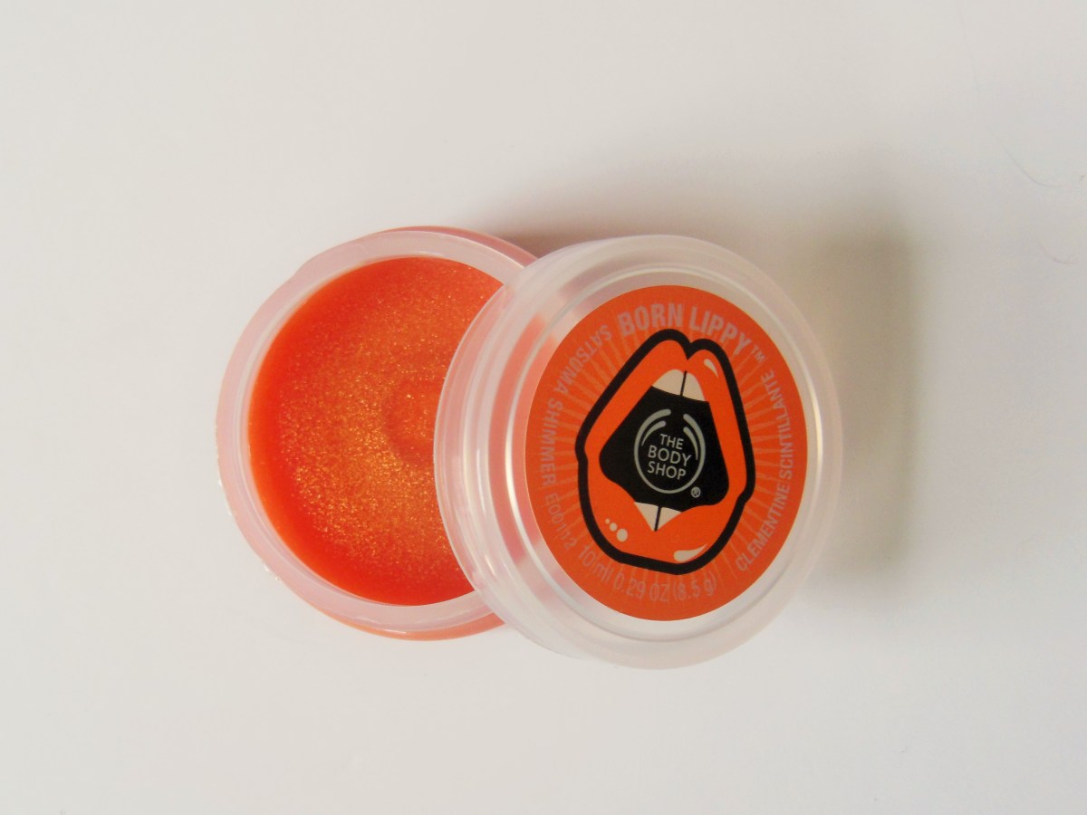 The Body Shop Born Lippy swatch in Satsuma Shimmer FreshBeautyFix