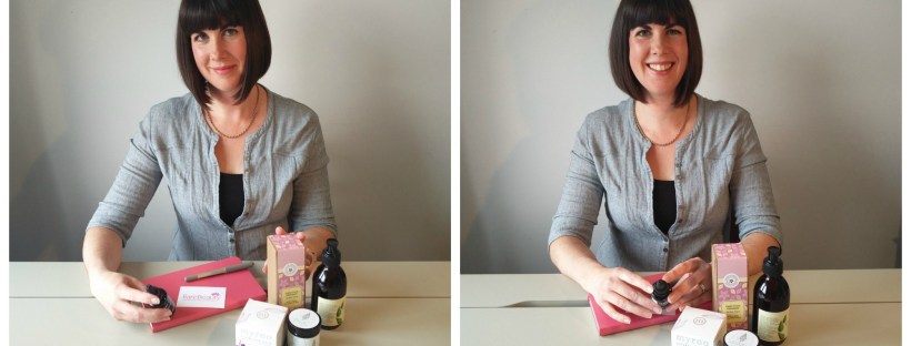 Corinne Thomas Rare Beauty founder with products