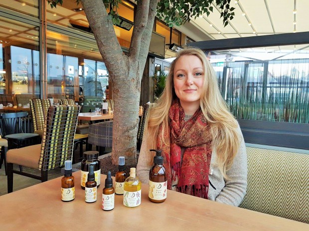 Sami Blackford founder of Freyaluna with products