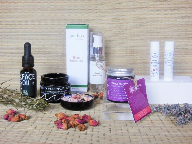 Skincare products from The Natural Beauty Box