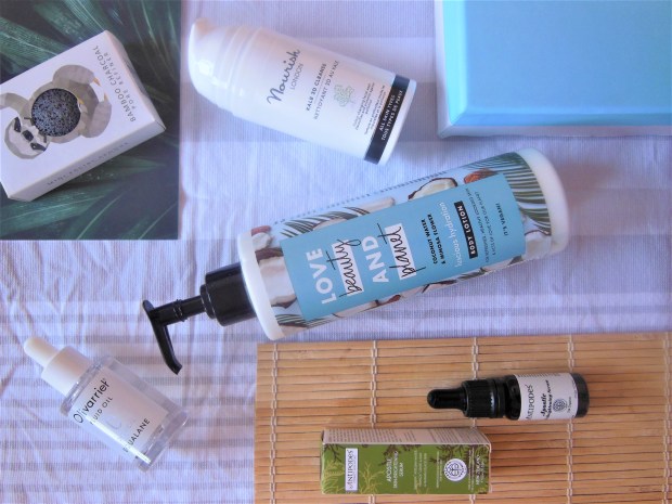 Vegan beauty products flatlay