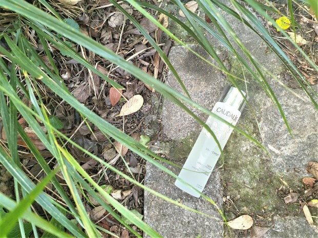 Caudalie Vinoperfect brightening essence on a stone