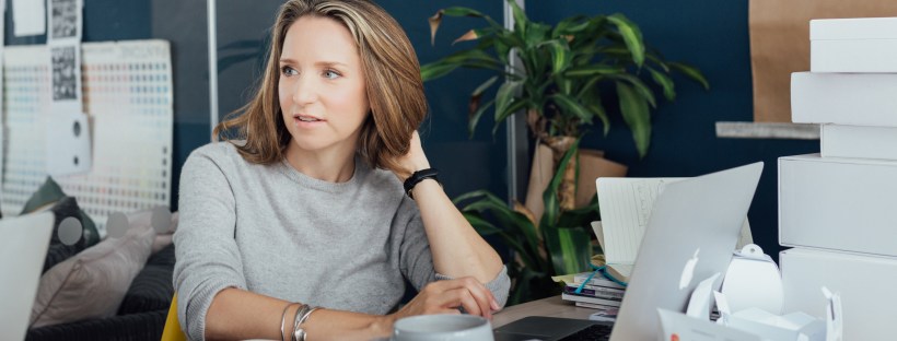 Sarah Brown Pai founder in her office