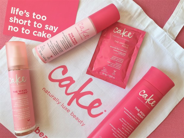 Cake hair care range flatlay