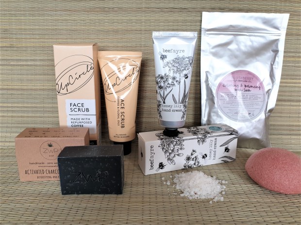 Leo's box featuring sustainable skincare