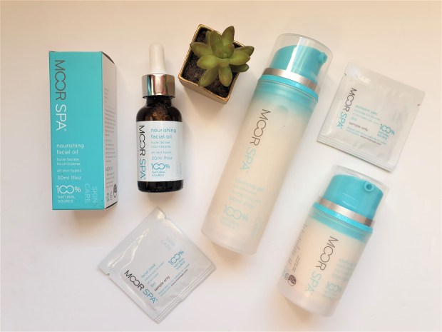 Moor Spa skincare review flatlay