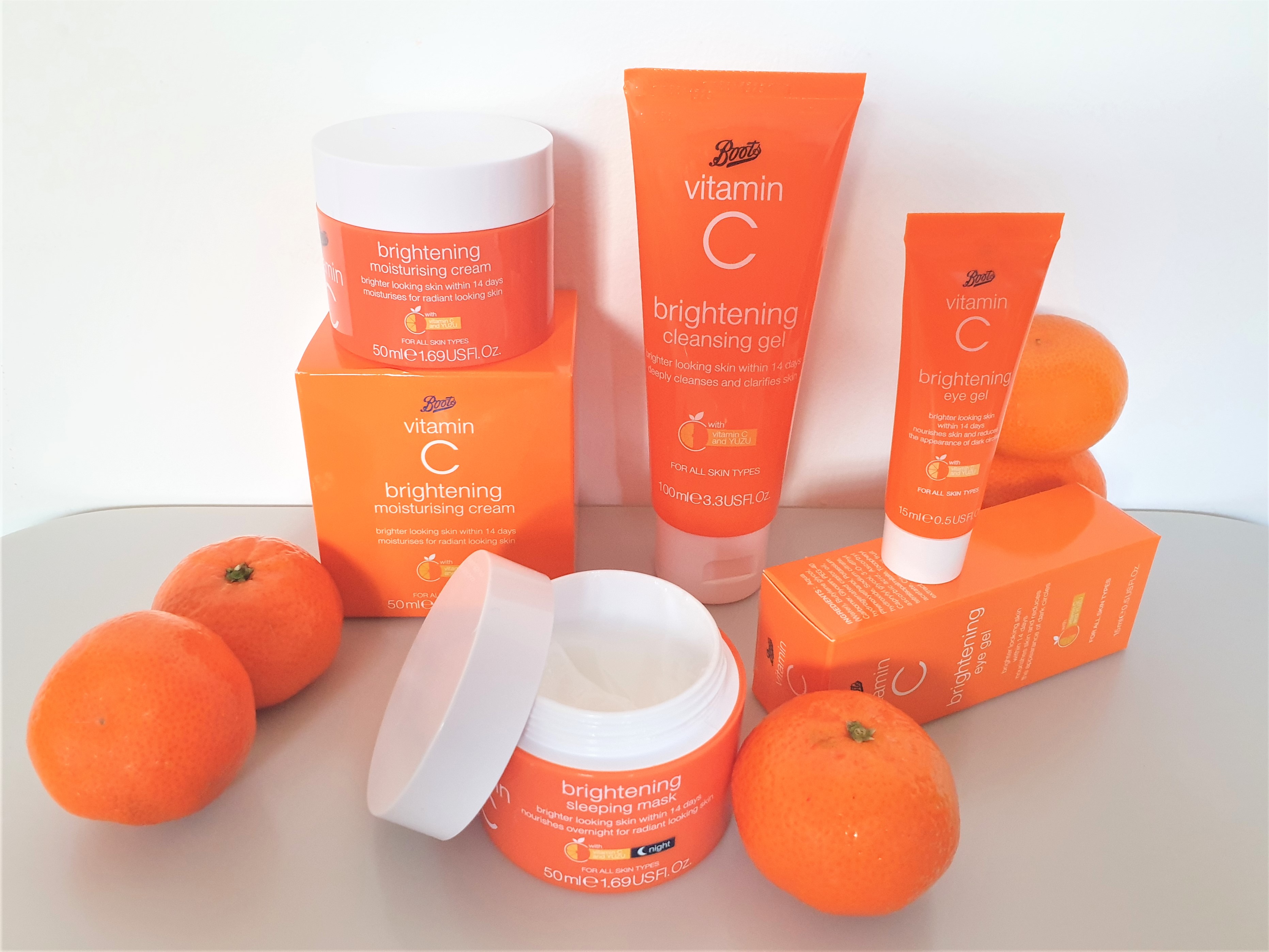 Boots Vitamin C Brightening skincare range complete collection
