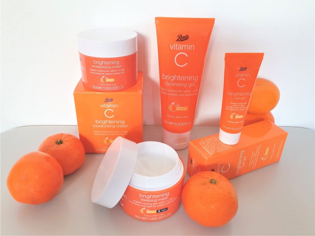 Boots Vitamin C Brightening skincare range groupshot