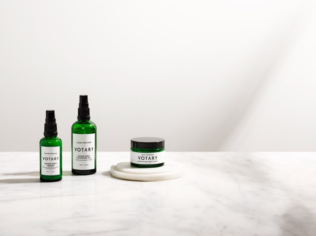 Votary products on marble table